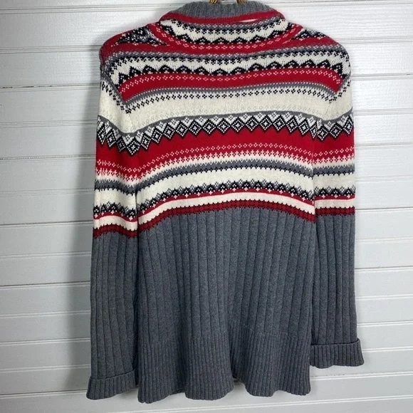 Eddie Bauer Wool Blend Nordic Button Cardigan Size Medium - Picture 5 of 7